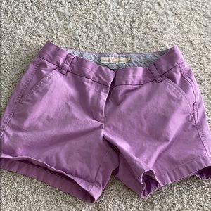 Purple J crew chino shorts